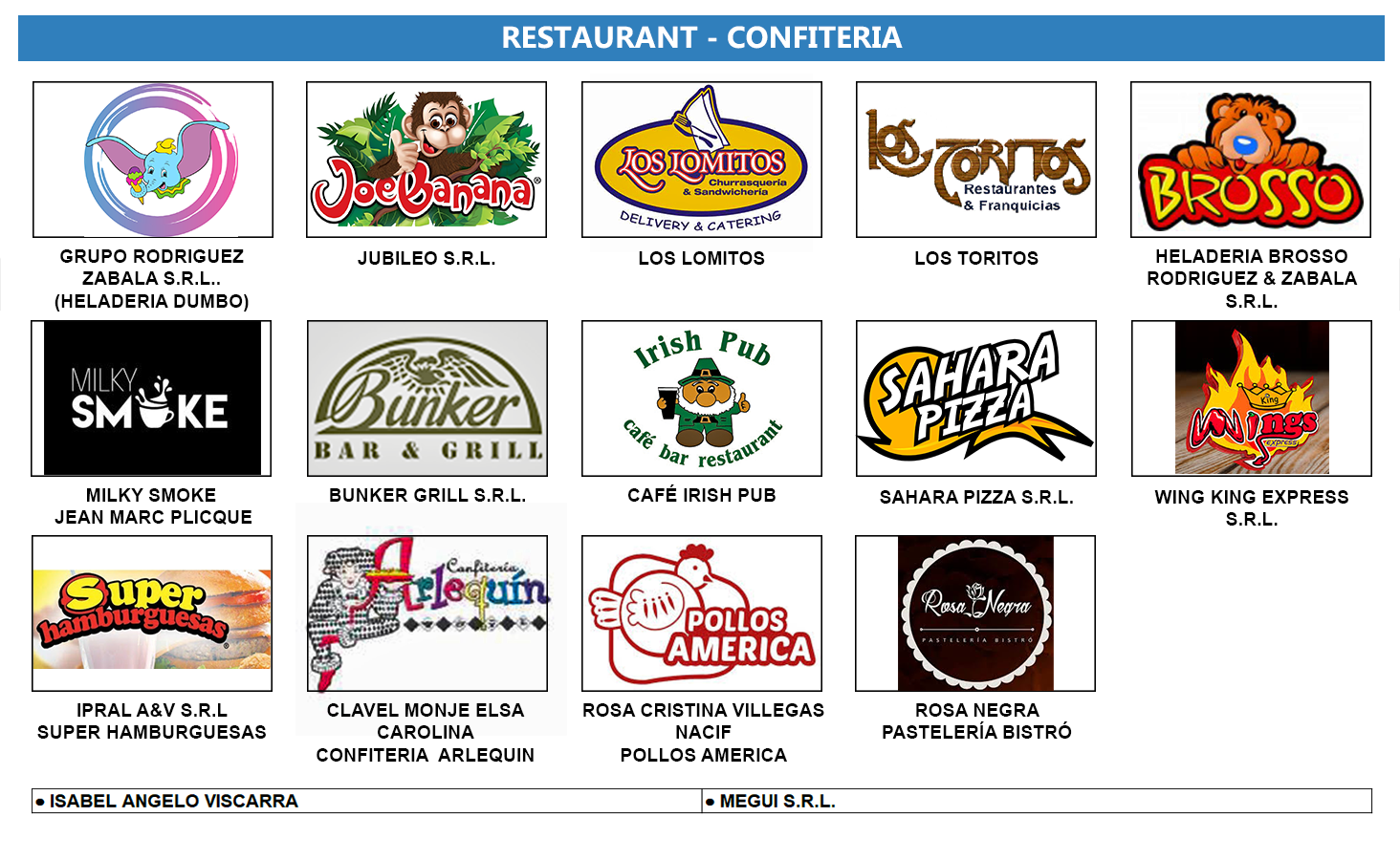 RESTAURANT CONFITERIA